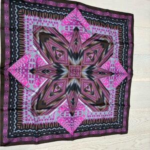 Missoni Pink Brown Black Geometric Silk Scarf